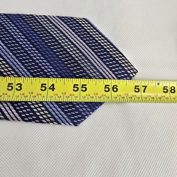 Cole Haan Necktie Mens Blue Striped Multicolor Tie Silk Italy New - Picture 7 of 8